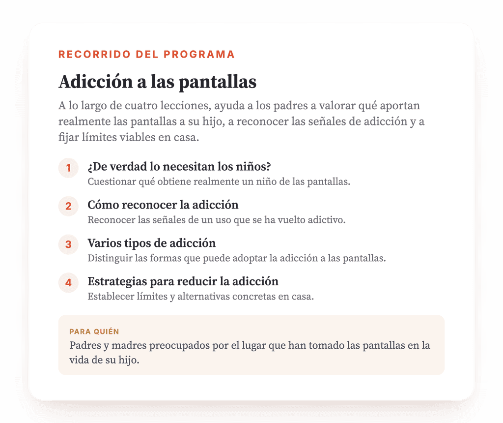 Dependencia a las pantallas en niños: programa psicoeducativo