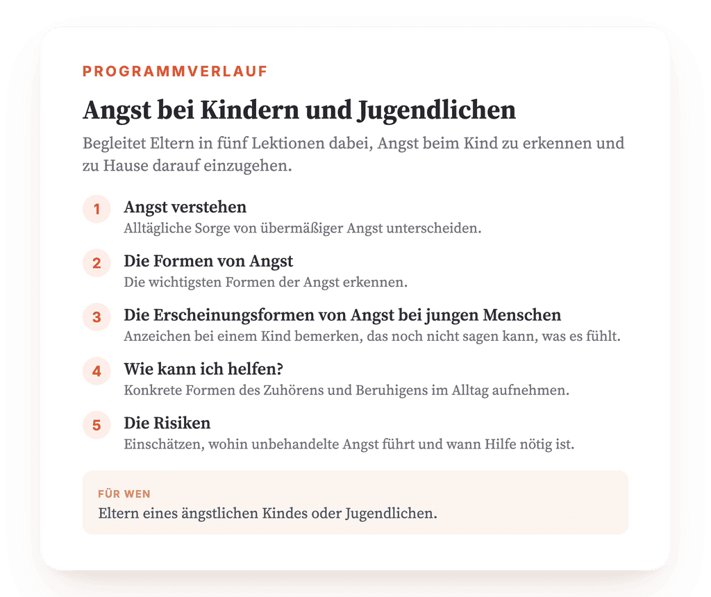 Angst bei Kindern und Jugendlichen: Psychoedukation für Eltern