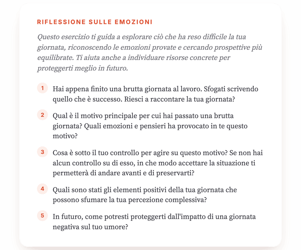 Ho passato una brutta giornata: esercizio clinico guidato