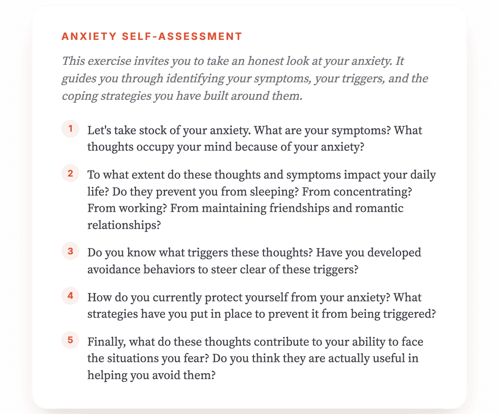 Anxiety Self-Assessment: A Structured Patient Exercise