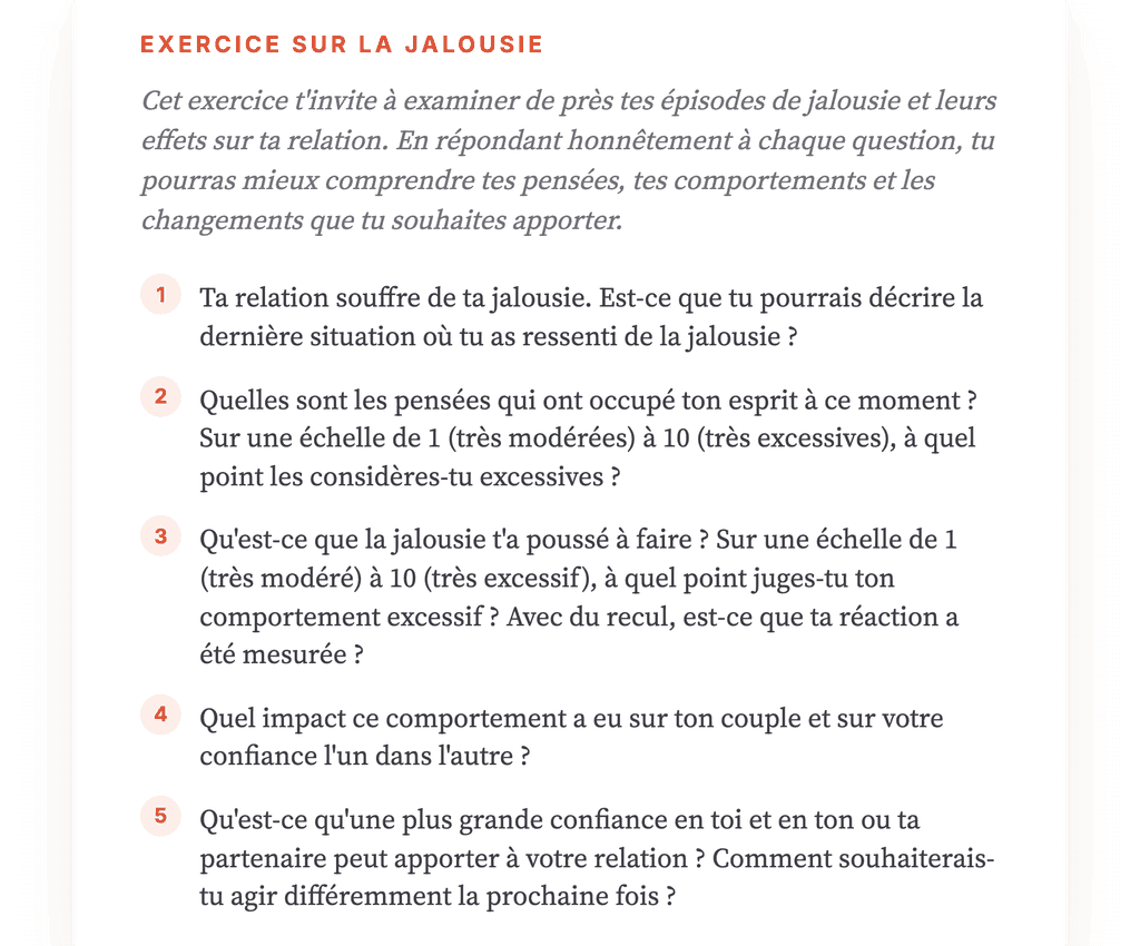 Jalousie en couple : outil clinique de restructuration guidée
