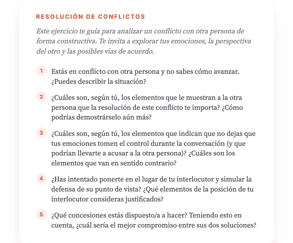 Gestión del conflicto interpersonal: un ejercicio clínico guiado