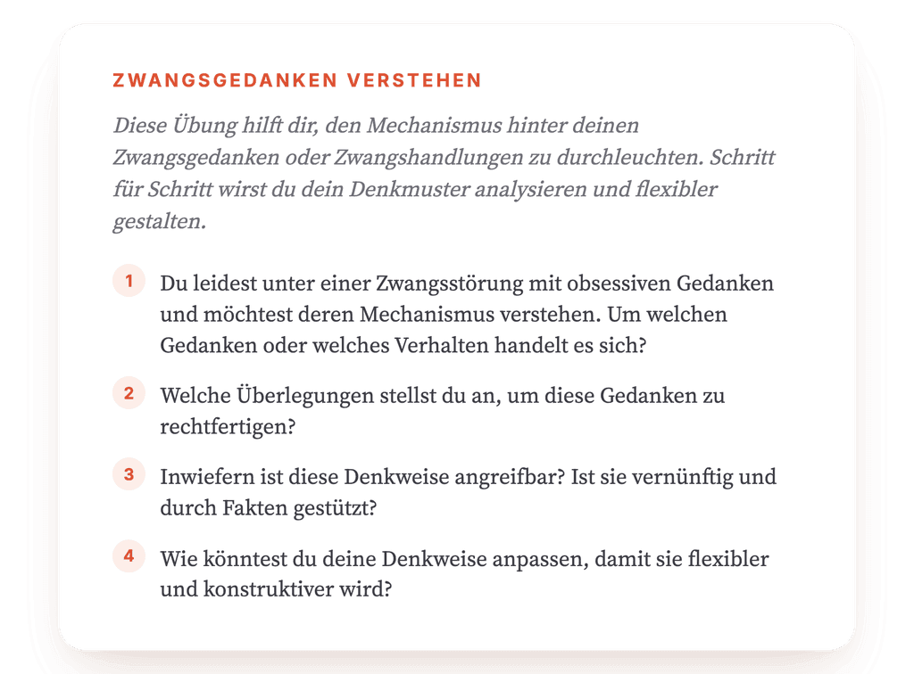 Zwangsgedanken dekonstruieren: kognitive Übung für Kliniker