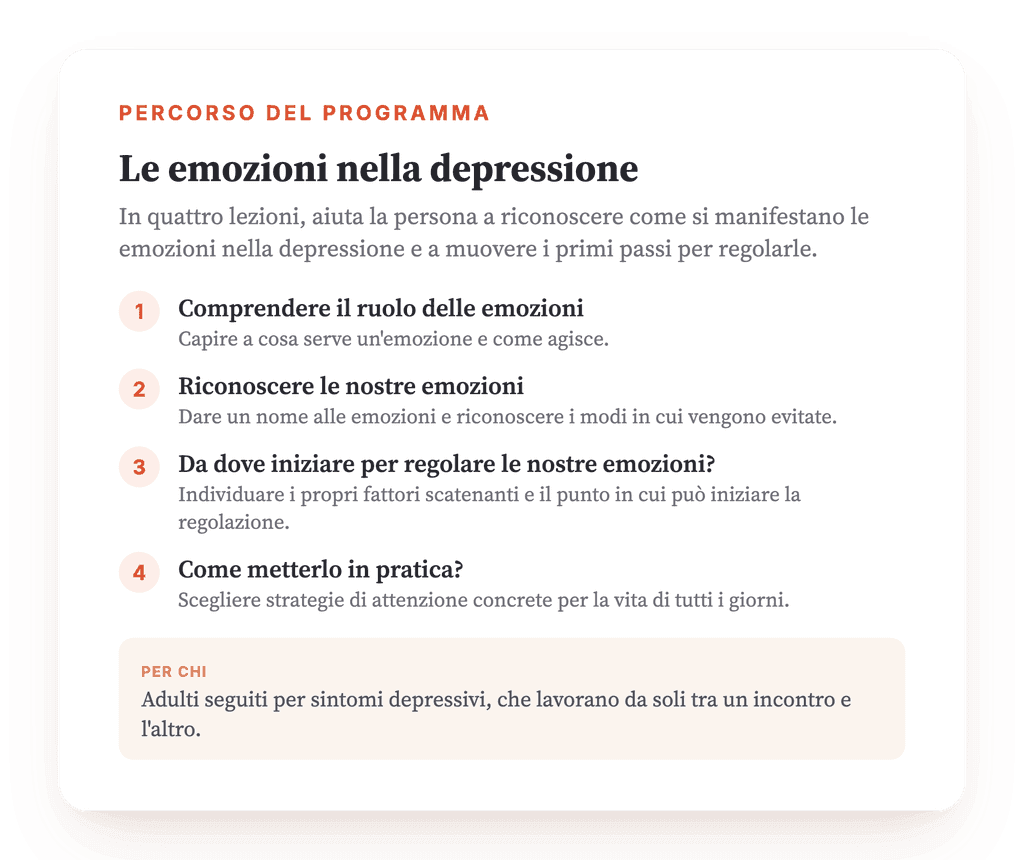 Le emozioni nella depressione: programma psicoeducativo