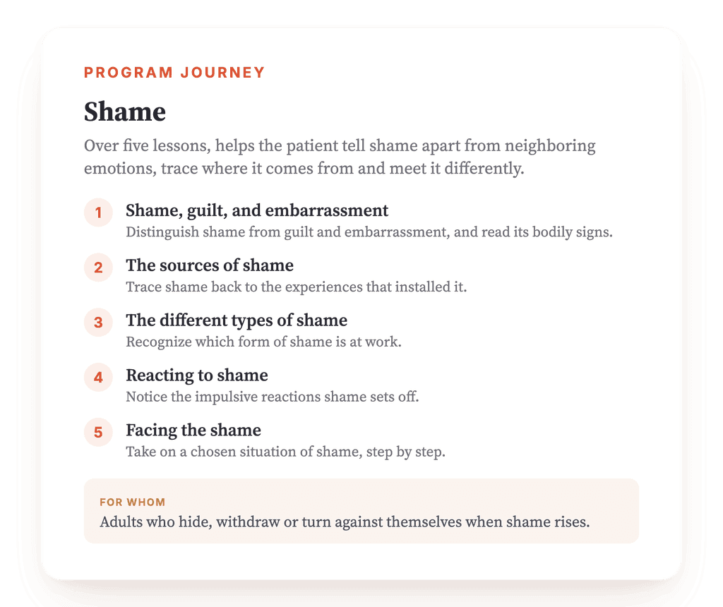 Shame Psychoeducation: A Structured 5-Lesson Clinical Program