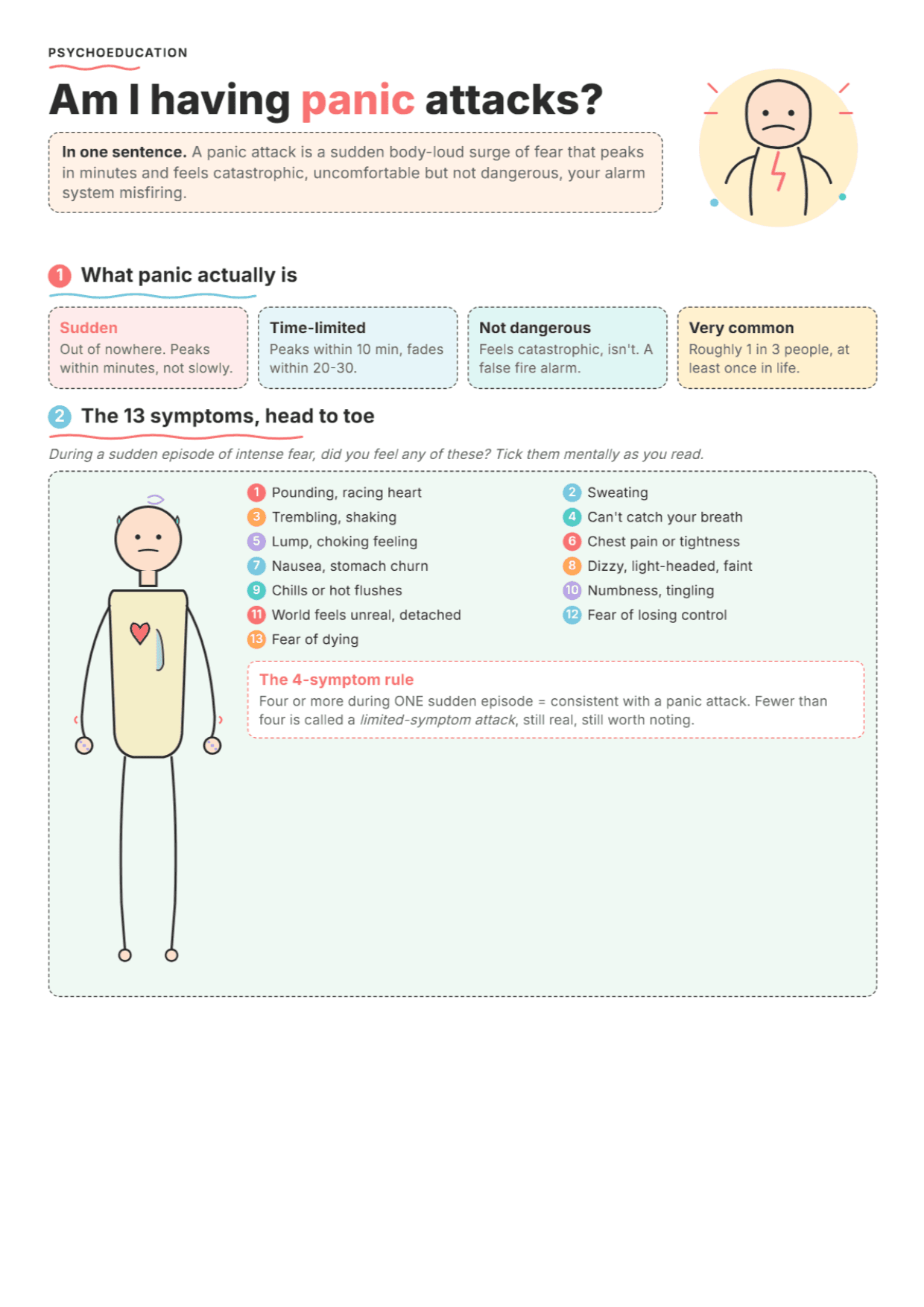Panic Attacks: PDF Worksheet, Tools and Exercises for Clinical Practice