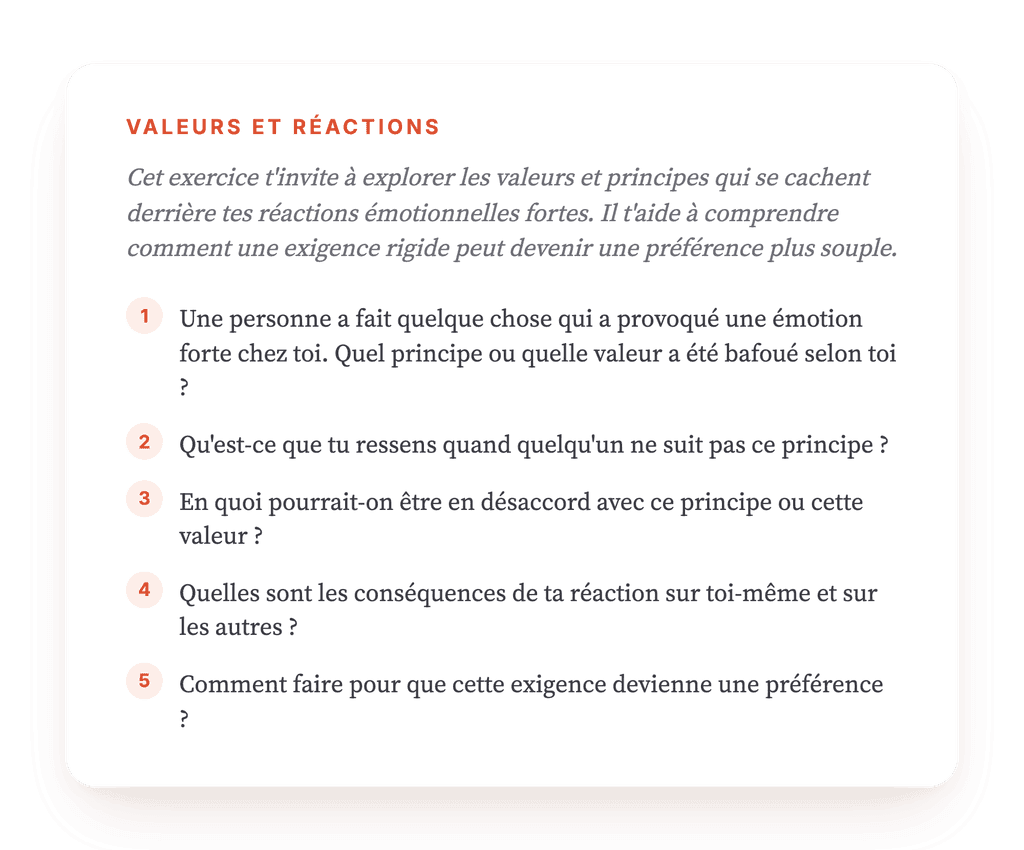 Exigences absolues envers autrui : transformer l'indignation en préférence