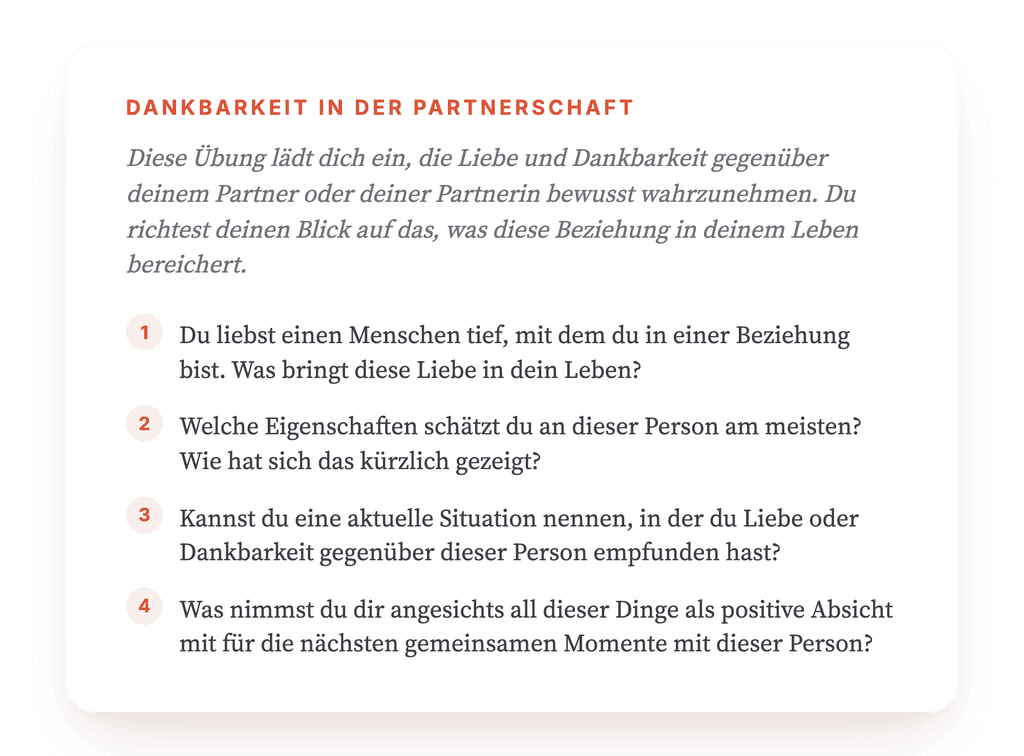 Dankbarkeit in der Partnerschaft: Wie gut, dass ich dich habe