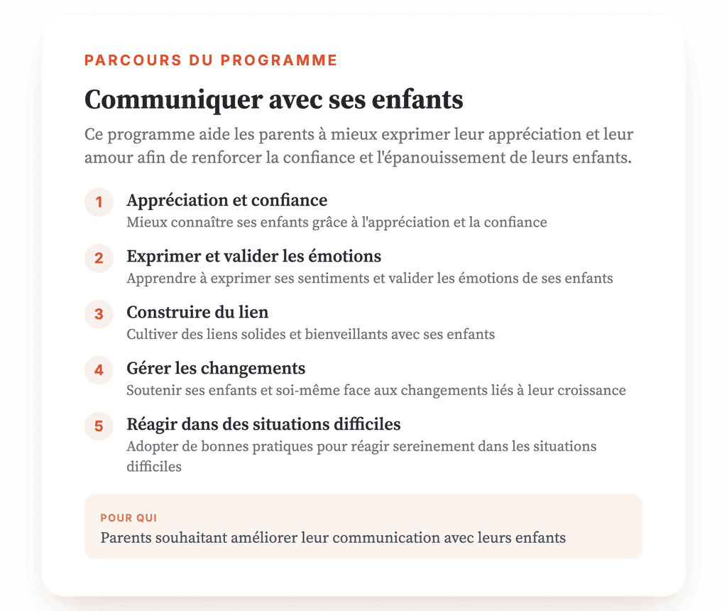 Communication parent-enfant : psychoéducation parentale