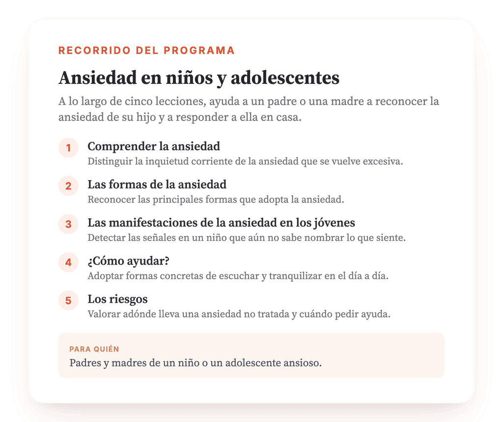 Ansiedad en niños y adolescentes: programa psicoeducativo
