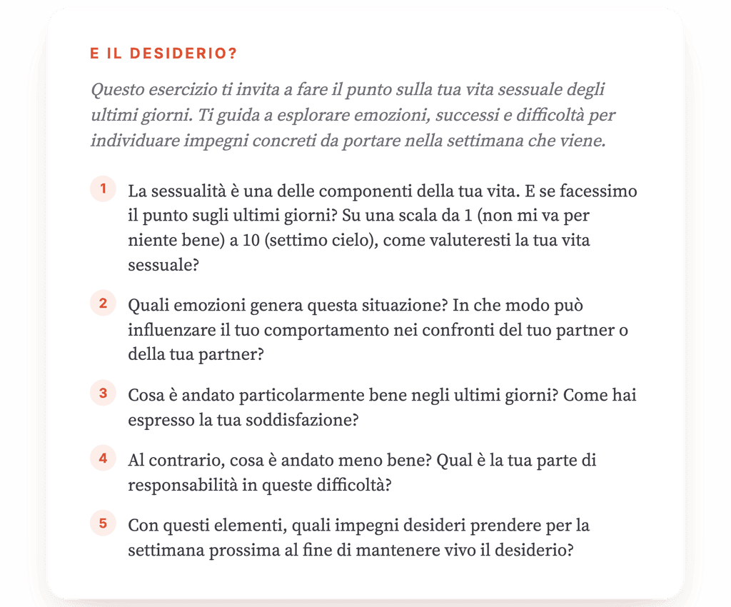 Esercizio sul desiderio: esplorare la sessualità in terapia