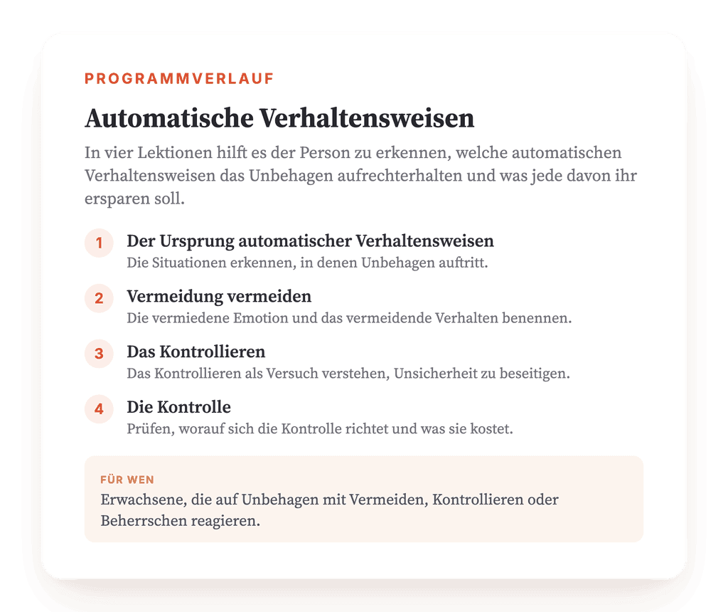 Automatische Verhaltensweisen psychoedukativ bearbeiten
