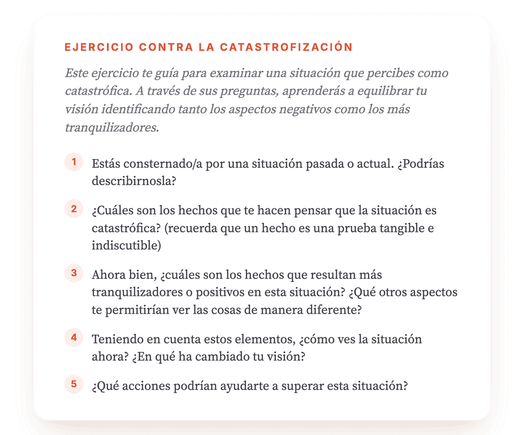 Catastrofización: ejercicio clínico para reestructurar el pensamiento