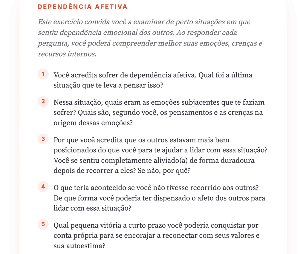 Dependência Afetiva: Exercício Clínico de Autoconhecimento