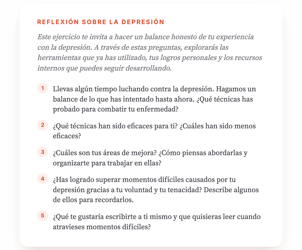 Mi combate contra la depresión: ejercicio clínico guiado
