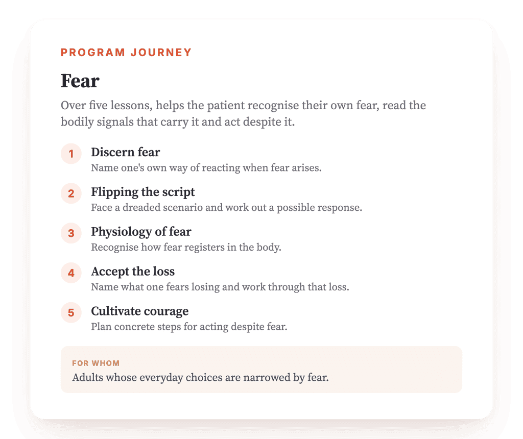 Fear Psychoeducation: A Structured 5-Lesson Clinical Program