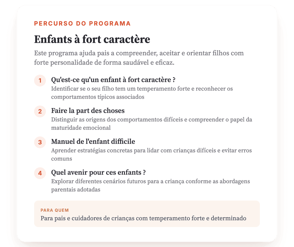 Crianças com Forte Personalidade: Programa Psicoeducativo Parental