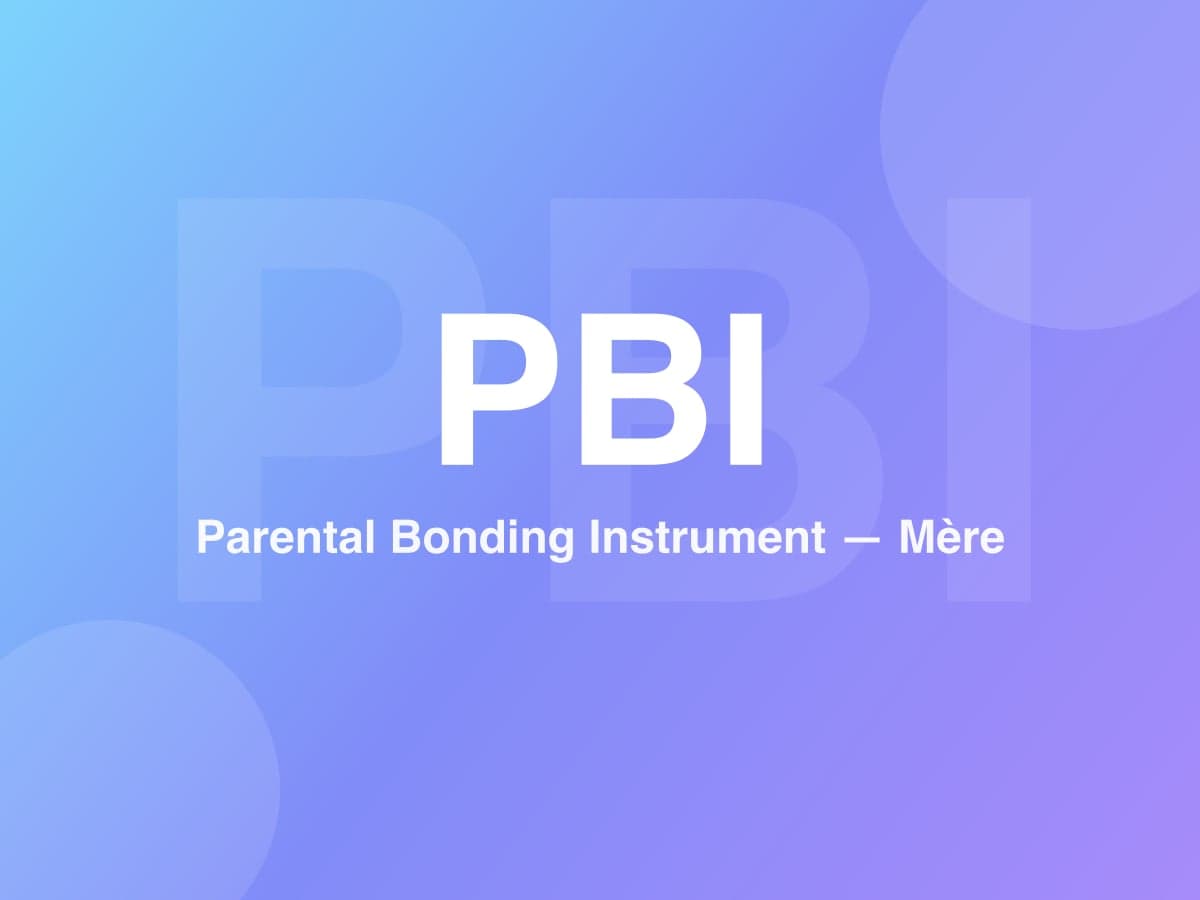 Parental Bonding Instrument (Mother Version)