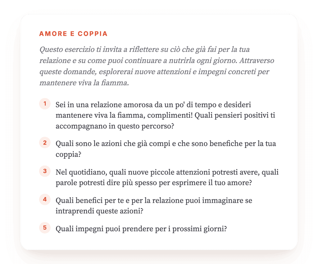 Mantenere la fiamma nella coppia: esercizio clinico guidato