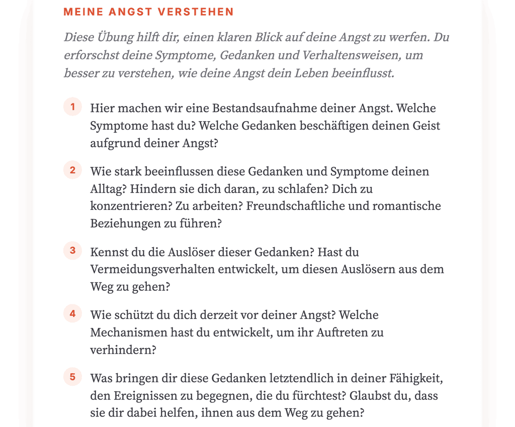 Meine Angst: strukturierte Ersterfassung in der Therapie