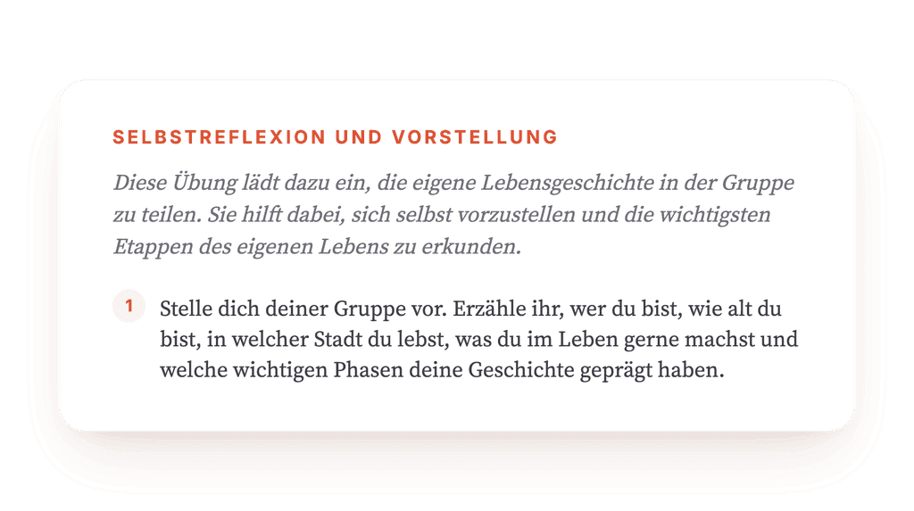 Meine persönliche Geschichte: Selbstvorstellung in der Gruppentherapie