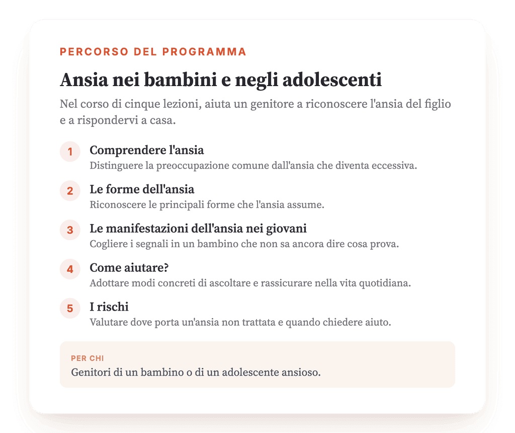 Ansia nei bambini e adolescenti: programma psicoeducativo