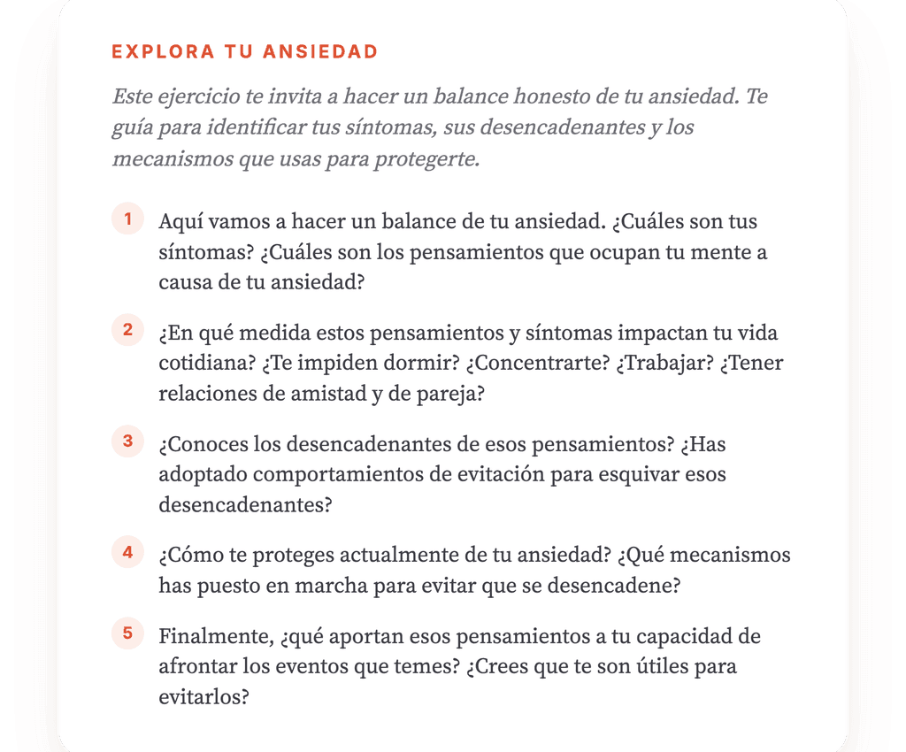 Mi ansiedad: ejercicio clínico para mapear el trastorno ansioso