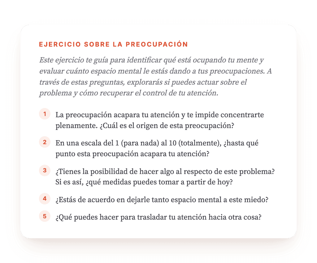 ¡Estoy preocupado! Ejercicio clínico para la preocupación
