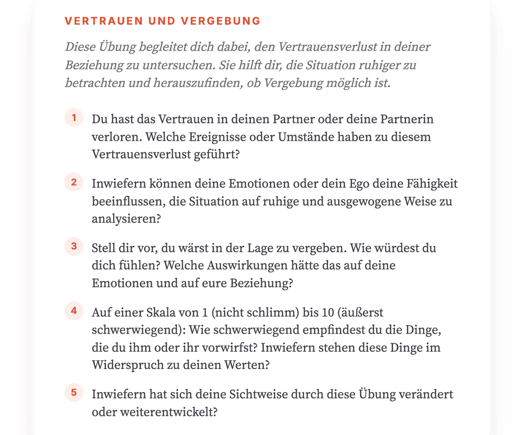 Vertrauensverlust in der Partnerschaft: klinische Reflexionsübung
