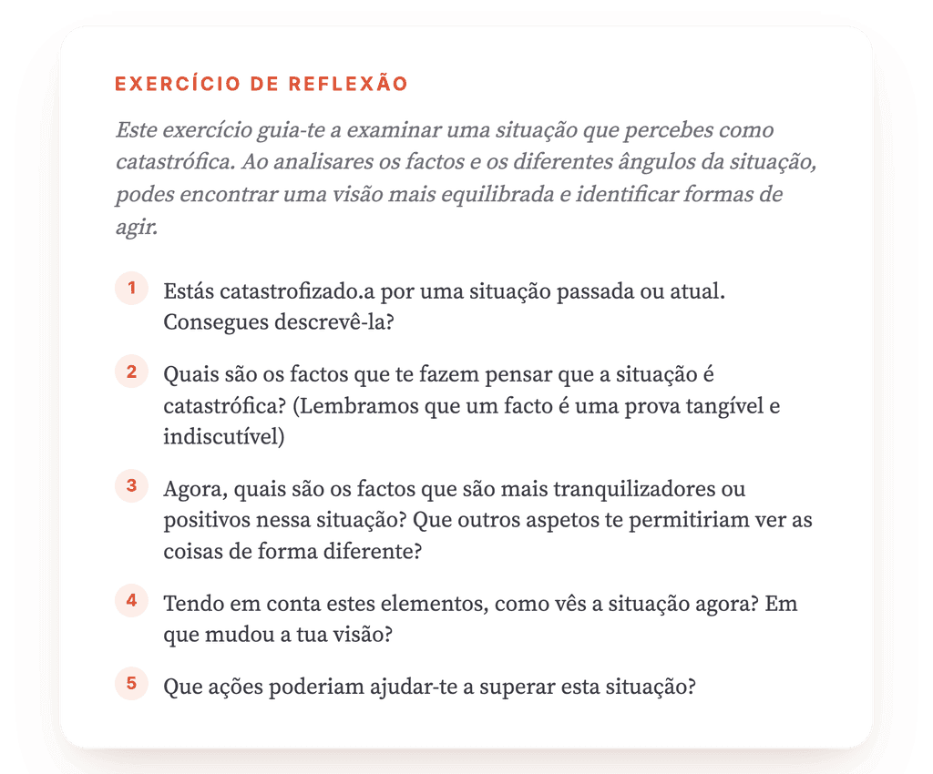 Catastrofização: um exercício de reestruturação cognitiva