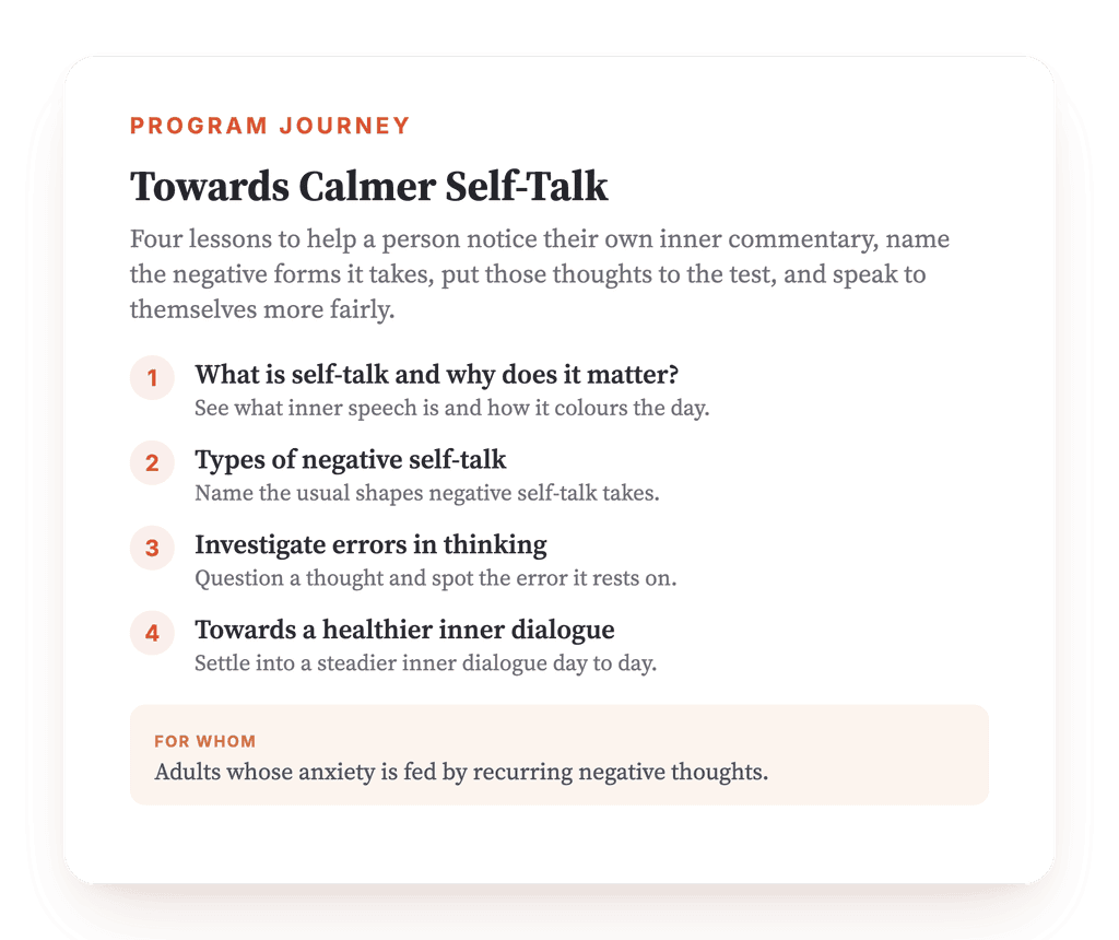 Toward a Calmer Inner Dialogue: A 4-Lesson Clinical Program