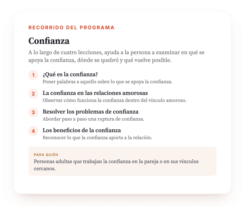 Confianza en la relación: programa psicoeducativo clínico