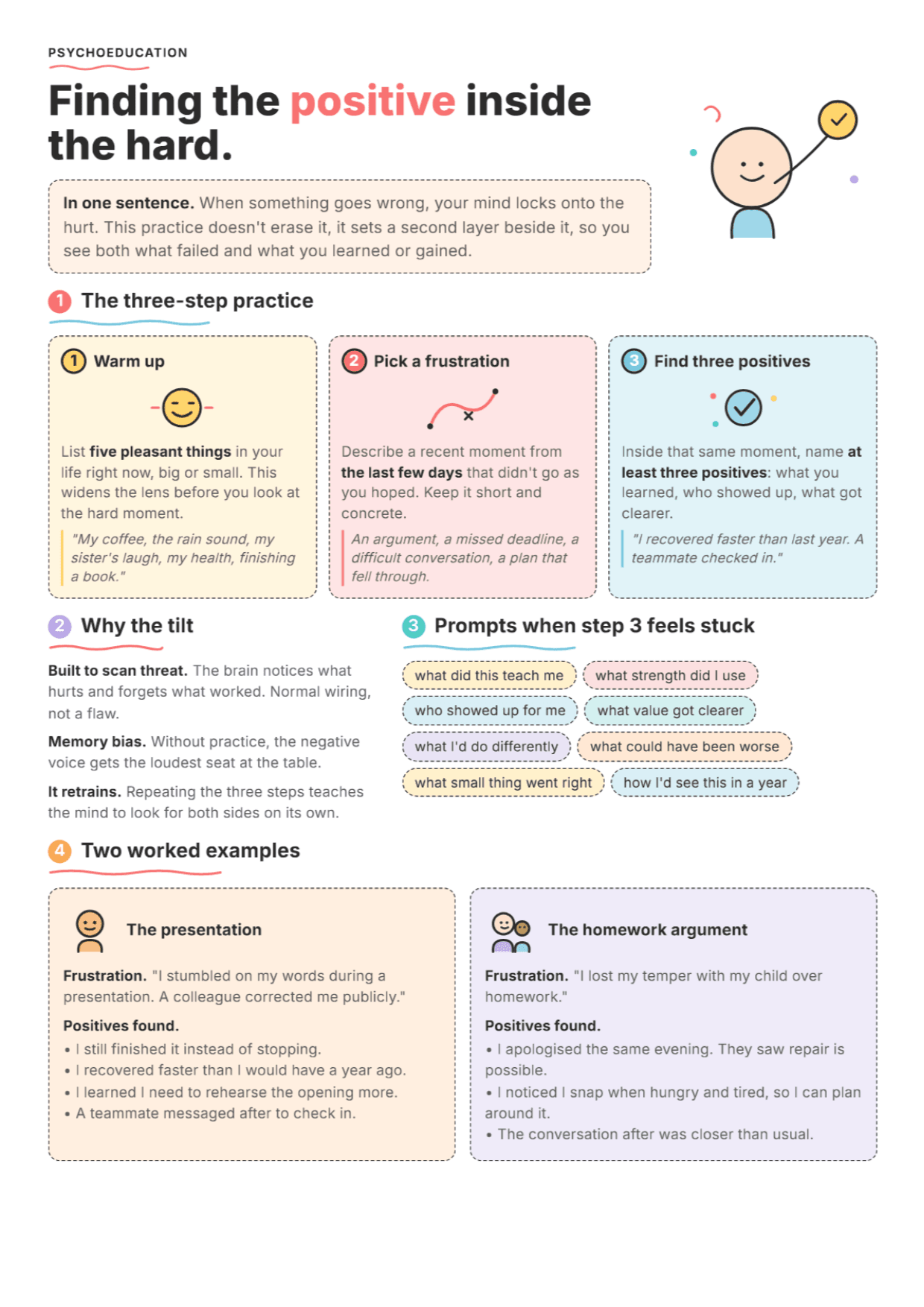 Finding the Positive: PDF Worksheet, Tools and Exercises for Clinical Practice