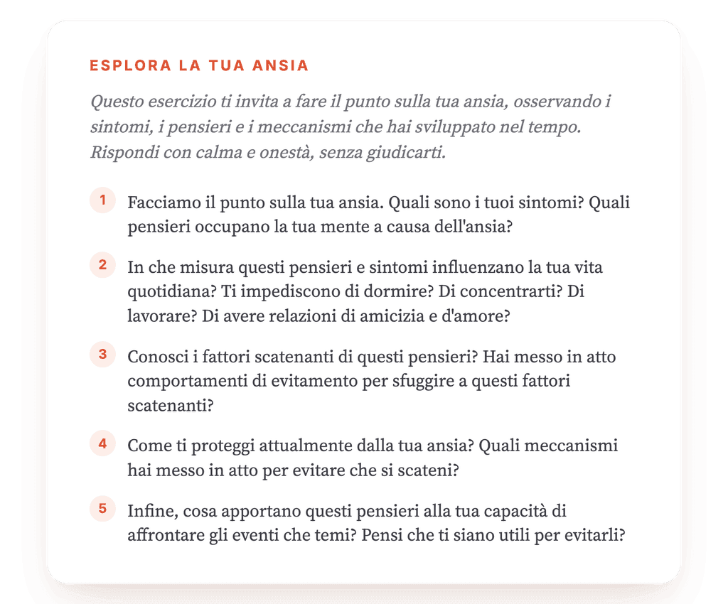 La mia ansia: esercizio guidato per mappare il quadro ansioso