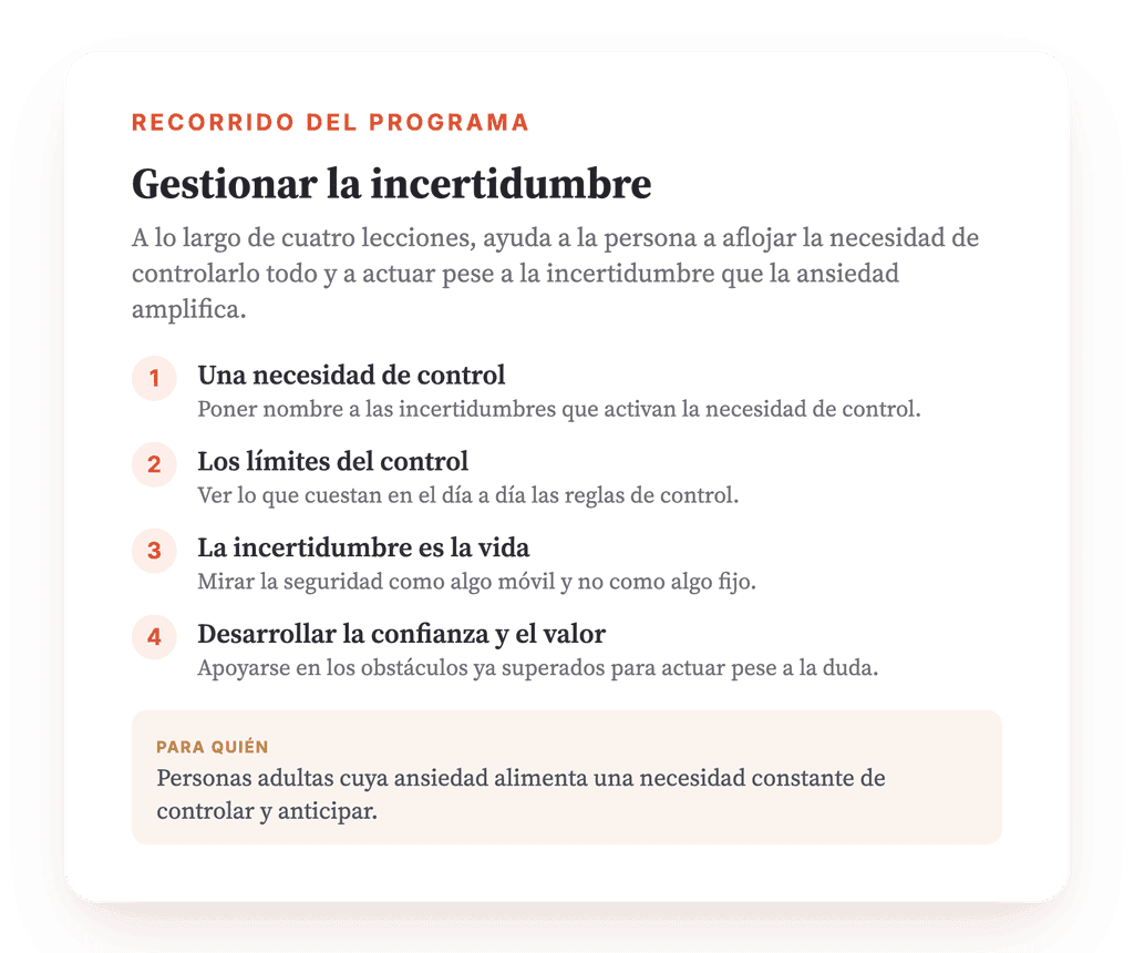 Intolerancia a la incertidumbre: programa psicoeducativo