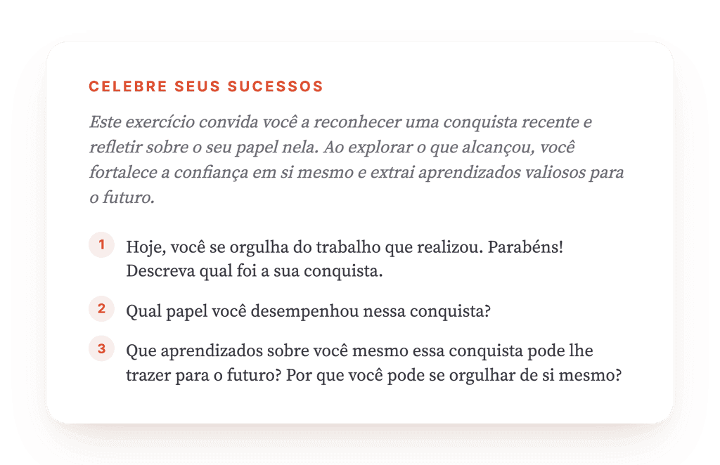 Celebrar Sucessos: Exercício Clínico para Reforçar a Agência