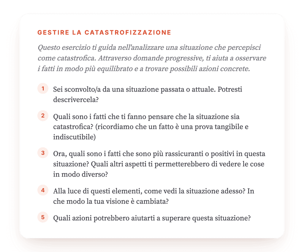 Catastrofizzazione: un esercizio per ristrutturare il pensiero