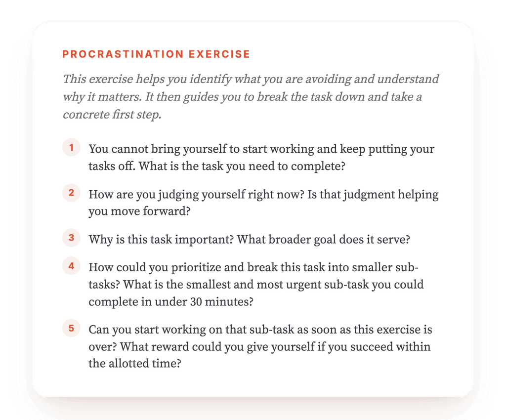 Procrastination: A Structured Guided Exercise for Clinicians