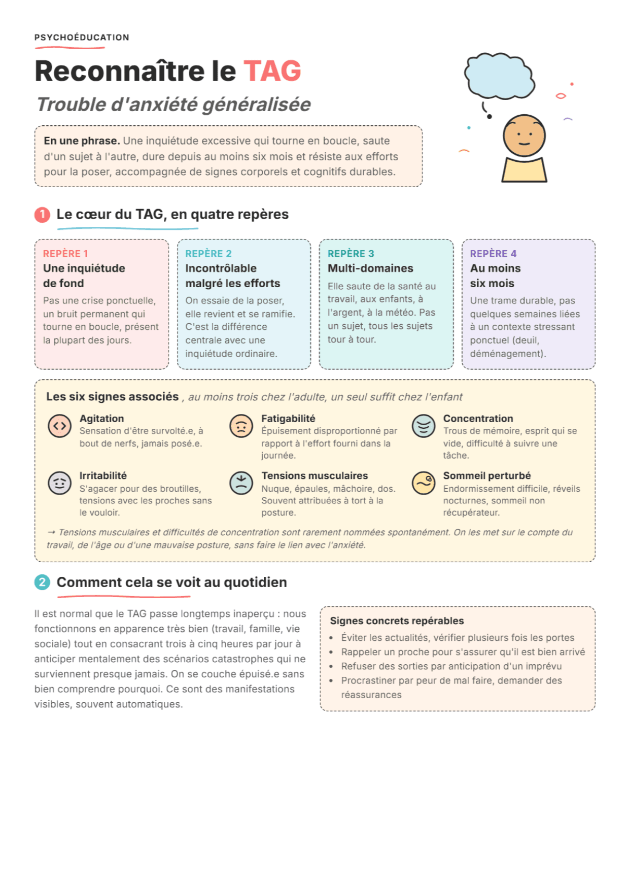 TAG DSM-5 : fiche PDF, outils et exercices pour reconnaître le trouble