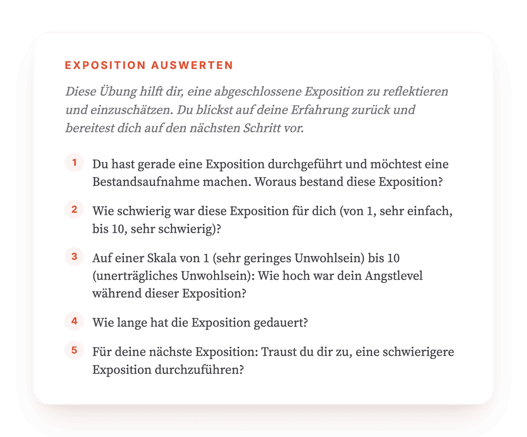 Expositionsbericht: Fortschritt nach der Konfrontation erfassen