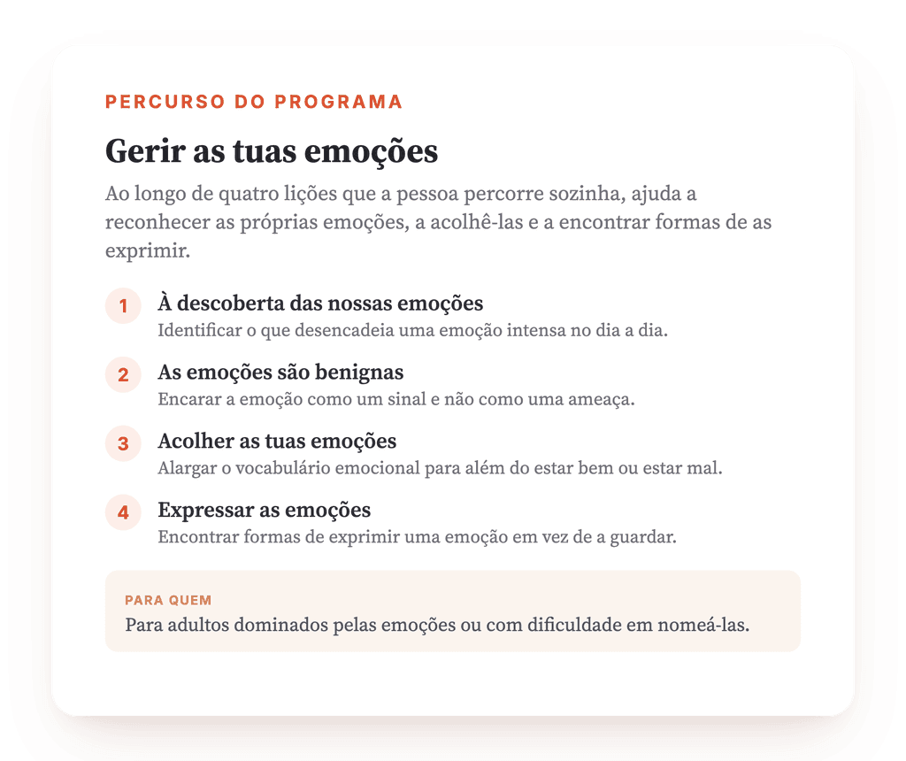 Gerir as Emoções: Programa Psicoeducativo para Clínicos
