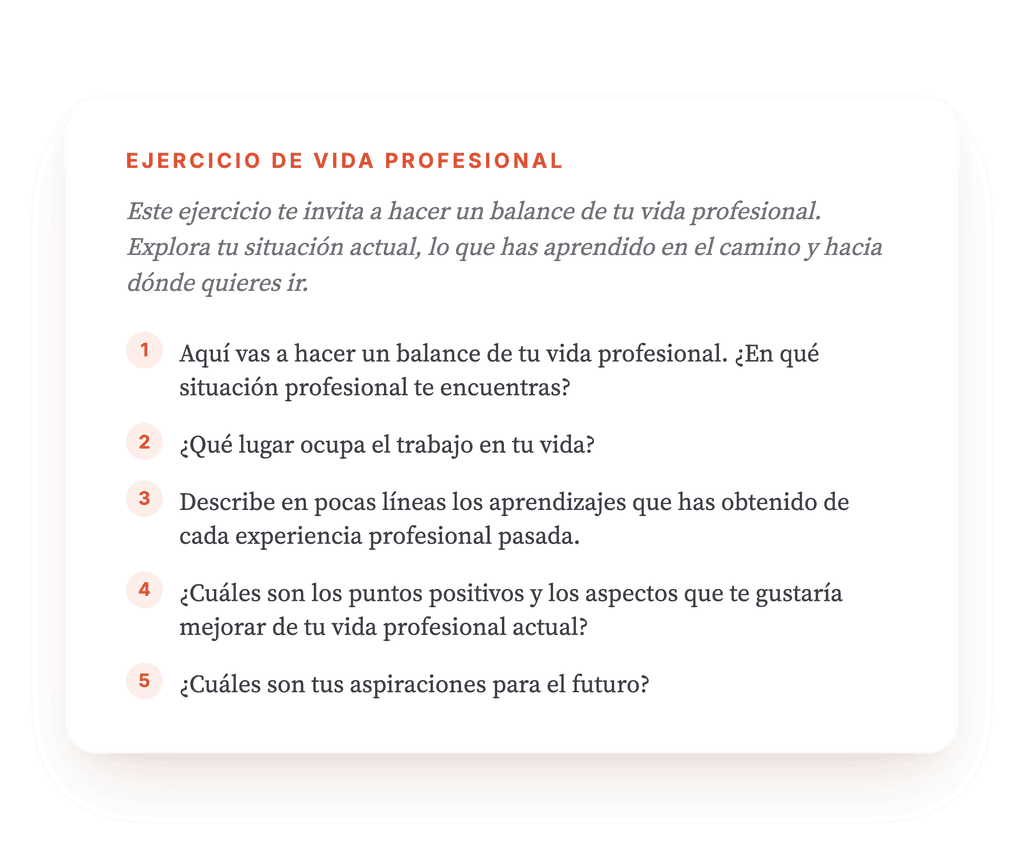 Mi vida profesional: ejercicio clínico de balance laboral