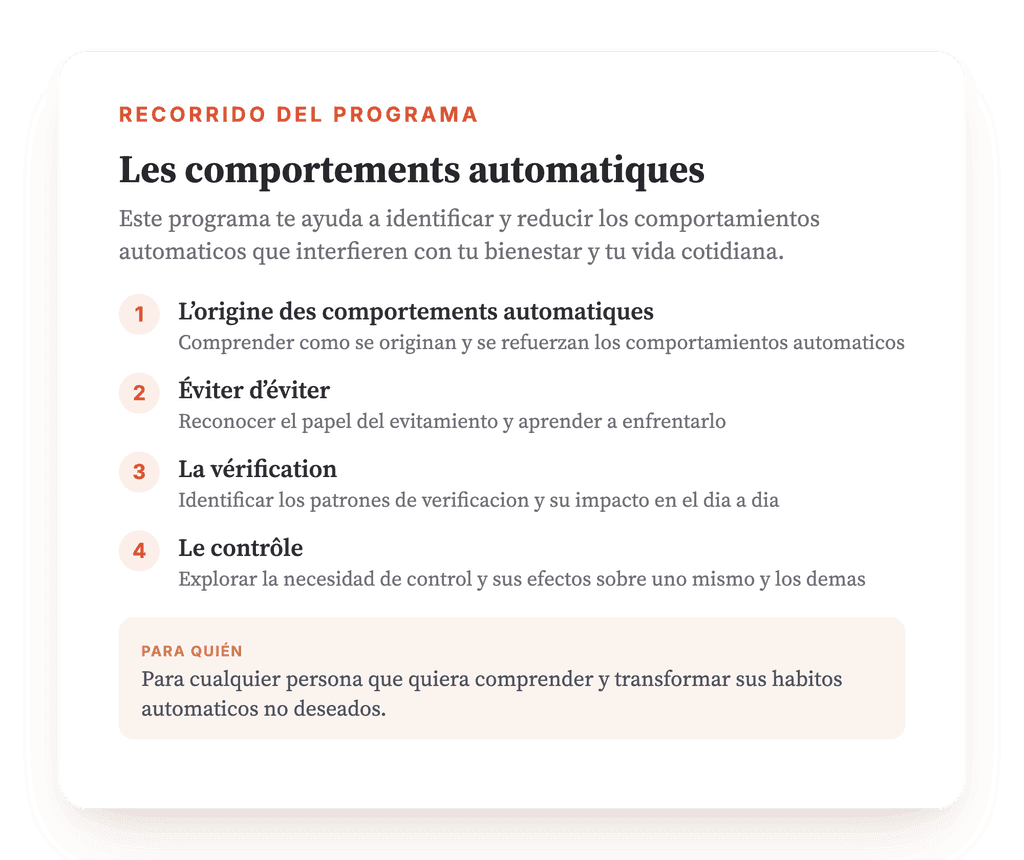 Conductas automáticas: psicoeducación en cuatro lecciones