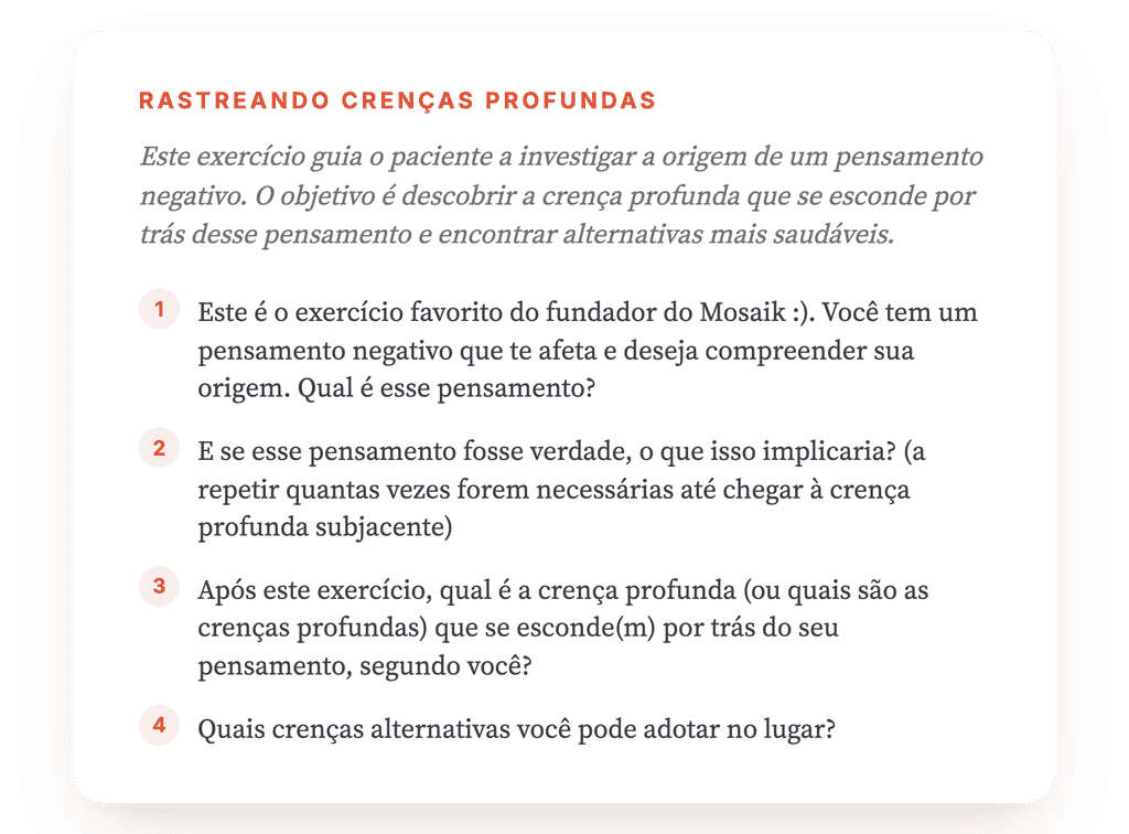 Rastrear a Origem do Pensamento e Chegar às Crenças Profundas