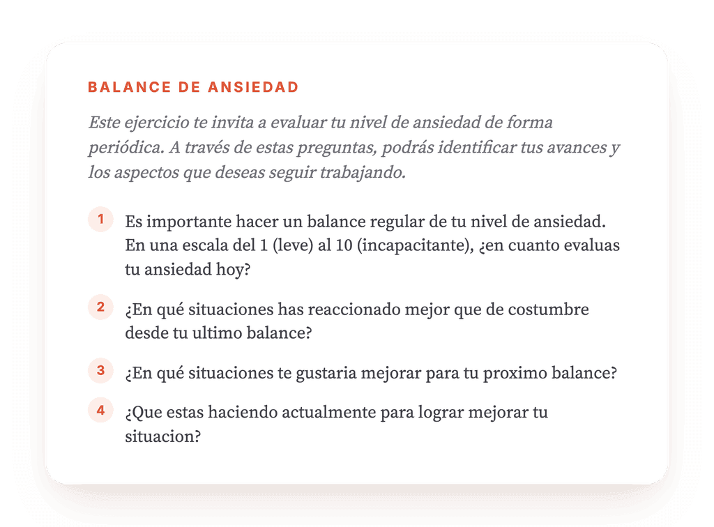 ¡Hago balance! Un ejercicio de seguimiento de la ansiedad
