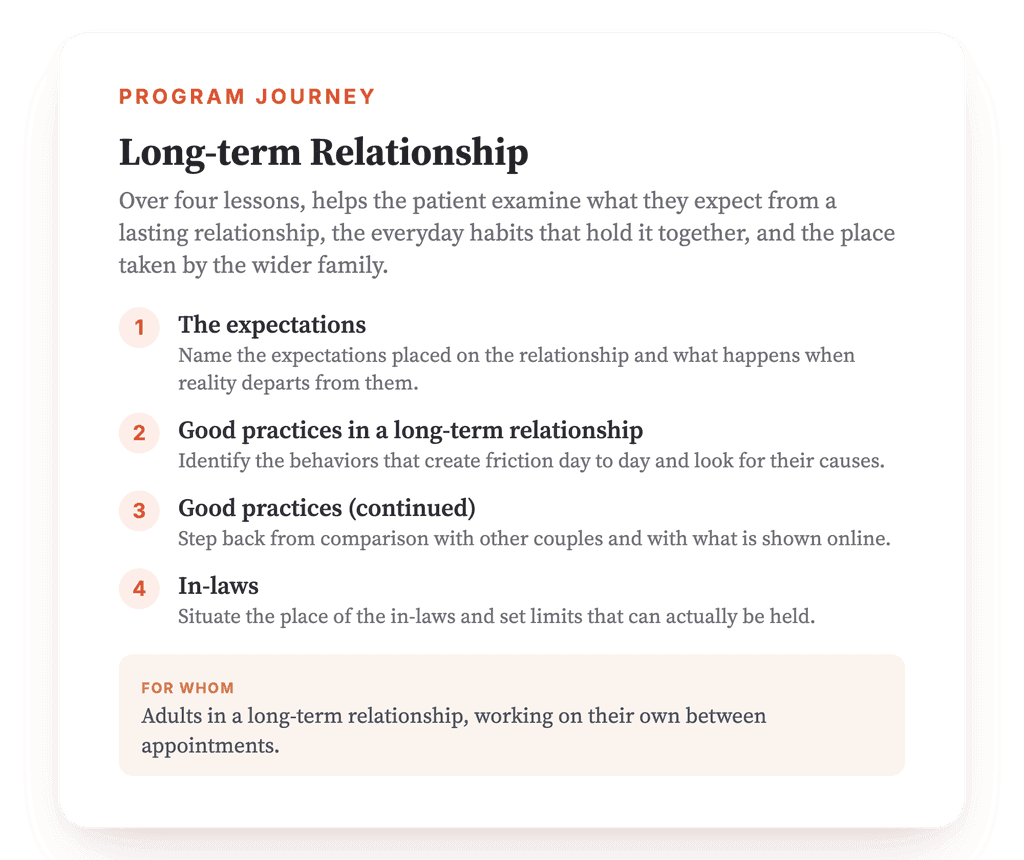 Long-Term Relationships: A Structured Psychoeducation Program
