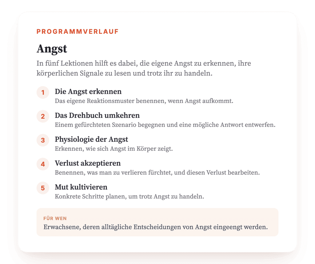 Furcht verstehen und nutzen: Psychoedukationsprogramm
