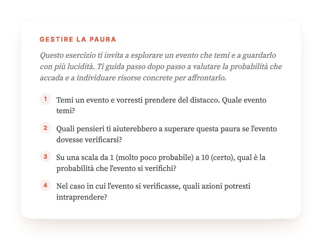 Paura anticipatoria: un esercizio guidato per il clinico