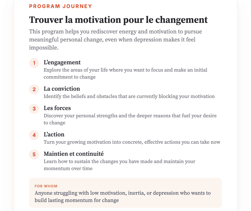 Finding Motivation for Change: A Clinical Program for Depression