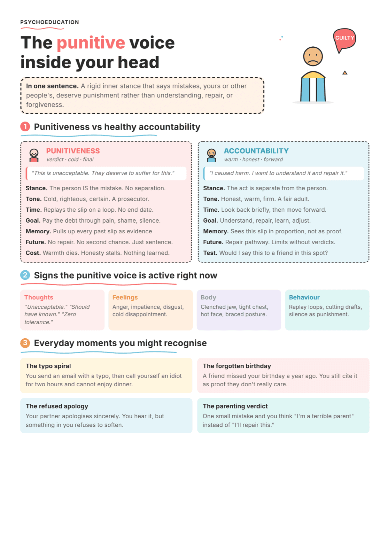 Punitiveness Schema: PDF Worksheet, Tools and Exercises